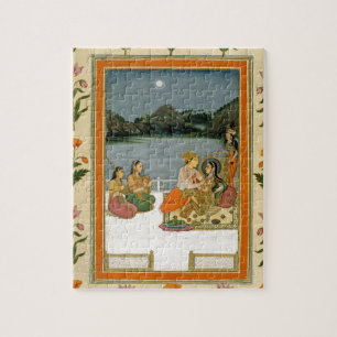 Lovers on a terrace by a moonlit lake, from the Sm Jigsaw Puzzle