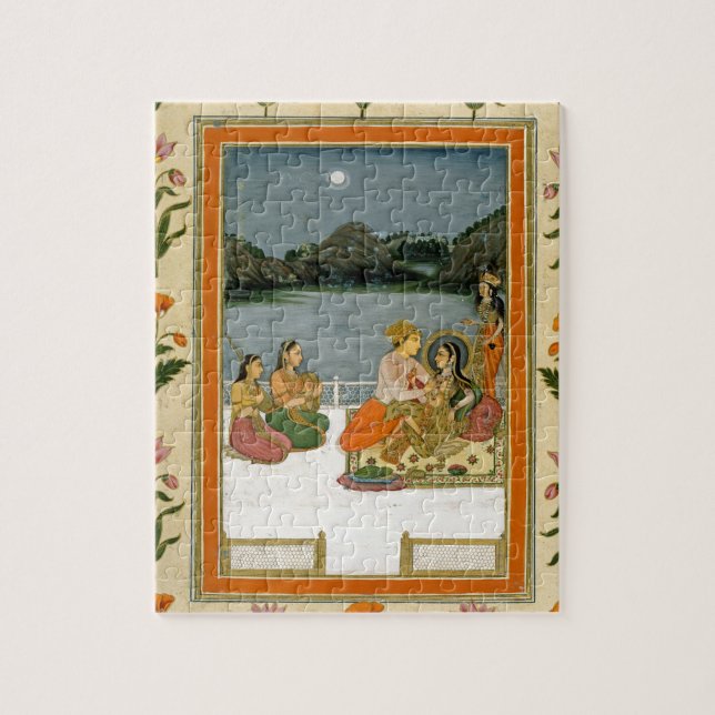 Lovers on a terrace by a moonlit lake, from the Sm Jigsaw Puzzle (Vertical)
