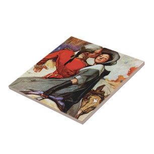 Lovers on Horseback Tile