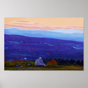 Lovers on Sentinel Rock at Sunset, Vermont Poster