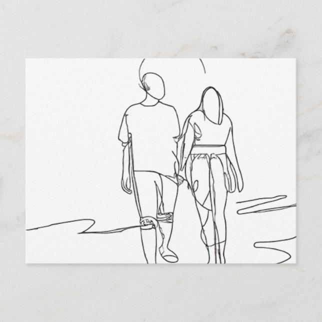 Lovers on the Beach Postcard (Front)