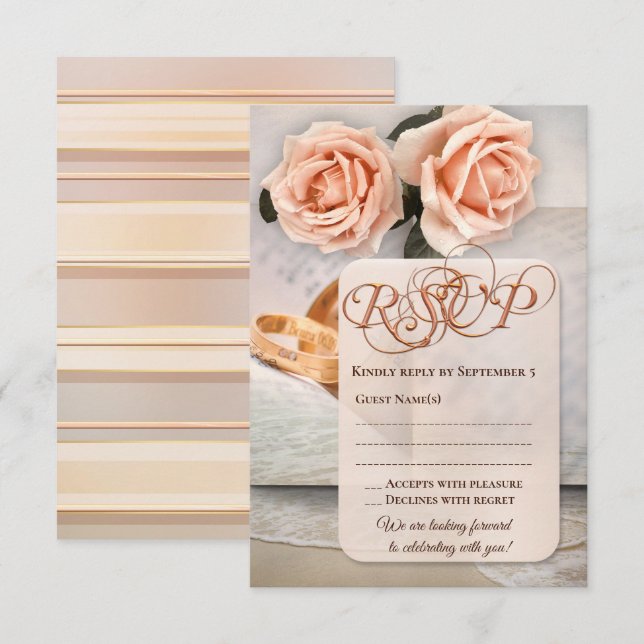 Lovers romantique livre de mariage carte RSVP (Devant / Derrière)