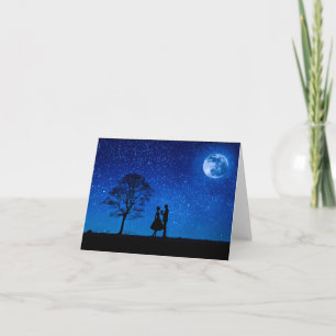 Lovers under a full moon    card