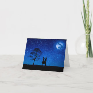 Lovers under a full moon    card