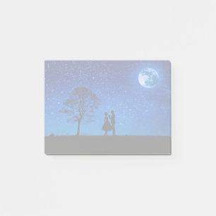 Lovers under a full moon     post-it notes