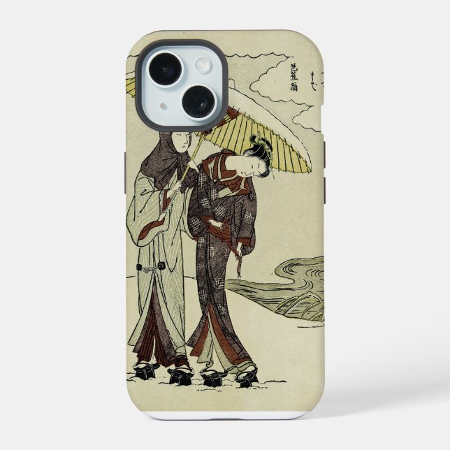 Lovers Under an Umbrella iPhone 15 Case (Back)