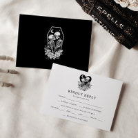 Lovers Until Death Skeletons & Roses Wedding RSVP