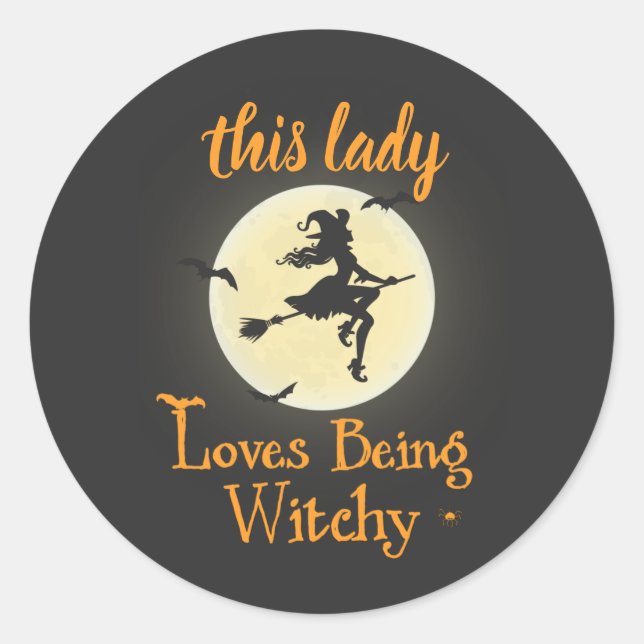 Loves Being Witchy Classic Round Sticker (Front)