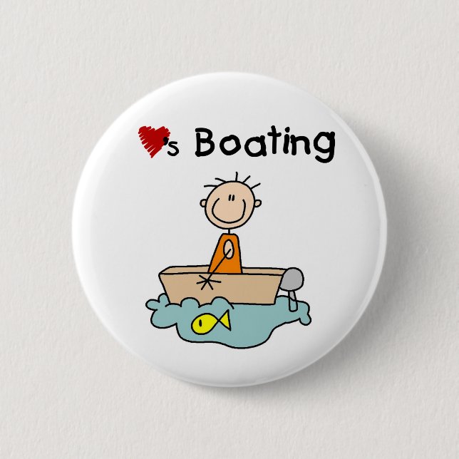 Loves Boating 2 Inch Round Button (Front)