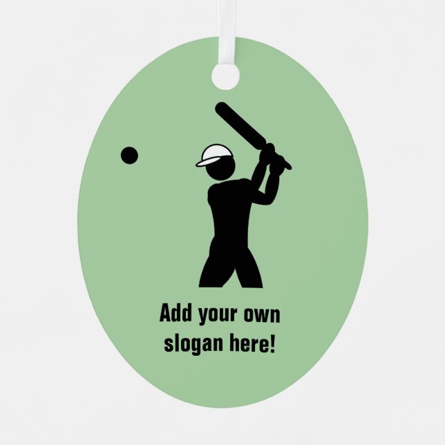 Loves Cricket - a cricketer batting - add a name Metal Ornament (Front)