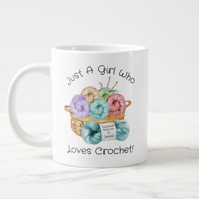 Loves Crochet Personalized Giant Coffee Mug (Left)