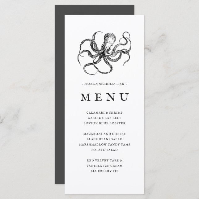 Love's Embrace | Octopus Themed Menu (Front/Back)