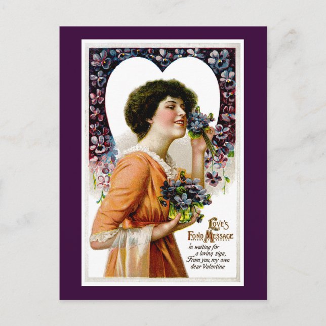 Love's Fond Message Holiday Postcard (Front)