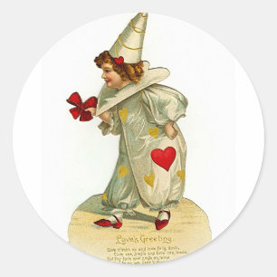 Love's Greetings - vintage valentine sticker