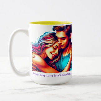 Loves Heartbeat Two-Tone Coffee Mug