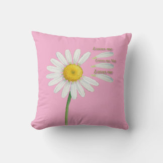 Loves Me, Loves Me Not Daisy – Romantic Watercolor Throw Pillow