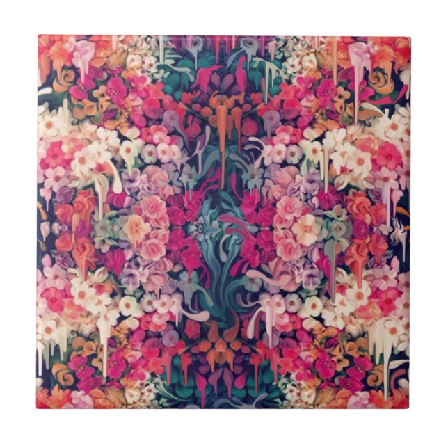 Loves me maybe, melting floral pattern tile (Front)