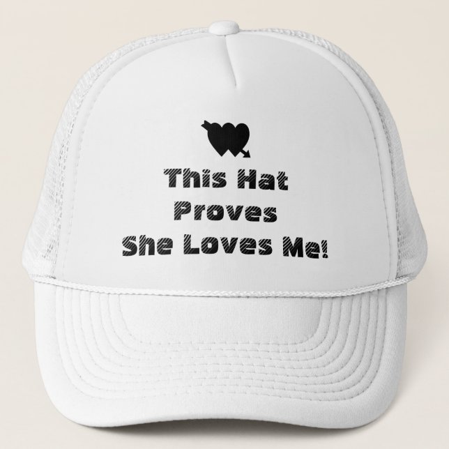 Loves Me Quote Valentine Romantic Quote Trucker Hat (Front)