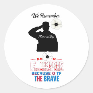 loves Memorial Day  Classic Round Sticker