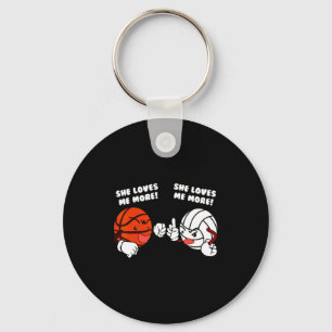 Loves more basketball volleyball player t shirt keychain