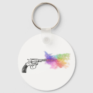 love's smokin' gun : rainbow : keychain
