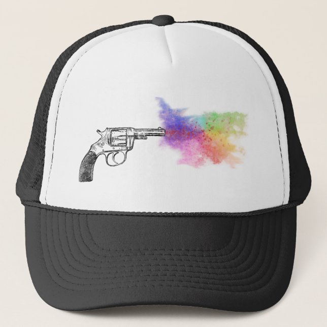 love's smokin' gun : rainbow : trucker hat (Front)