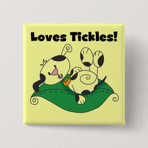 Loves Tickles T-shirts and Gifts 2 Inch Square Button