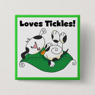 Loves Tickles T-shirts and Gifts 2 Inch Square Button