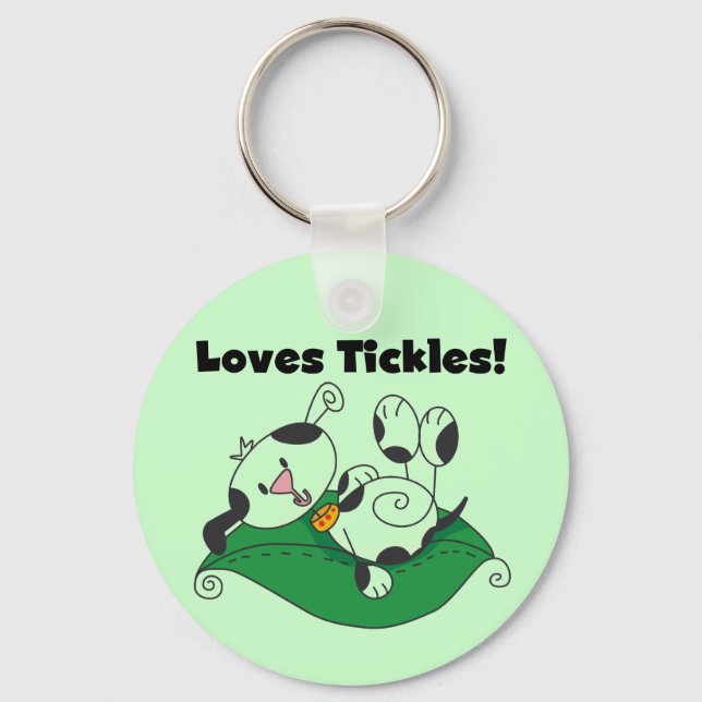 Loves Tickles T-shirts and Gifts Keychain (Front)