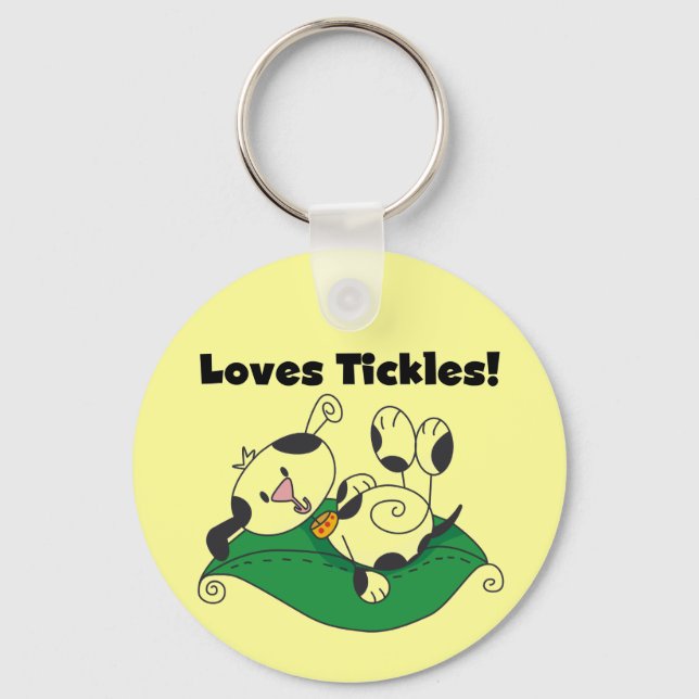 Loves Tickles T-shirts and Gifts Keychain (Front)