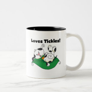 Loves Tickles T-shirts and Gifts Two-Tone Coffee Mug