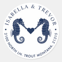 Love's Tide | Dual Seahorse White Return Address