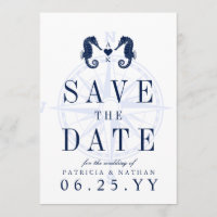 Love's Tide | Seahorse Theme Save the Date Invite