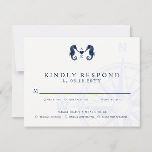Love's Tide Seahorse Theme Wedding RSVP Meals