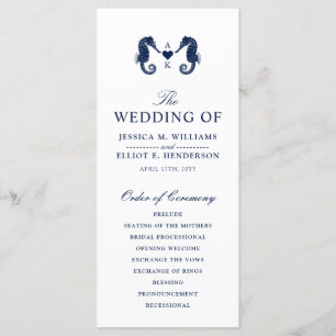 Love's Tide Seahorse Themed Monogram Program