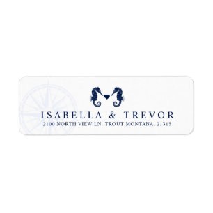 Love's Tide Seahorse Themed Return Address
