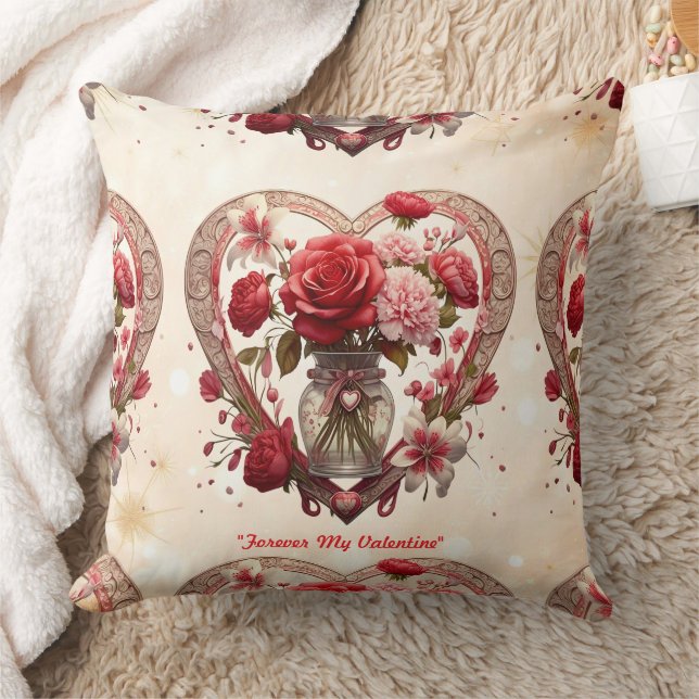 "Love's Timeless Blooms" Throw Pillow (Blanket)