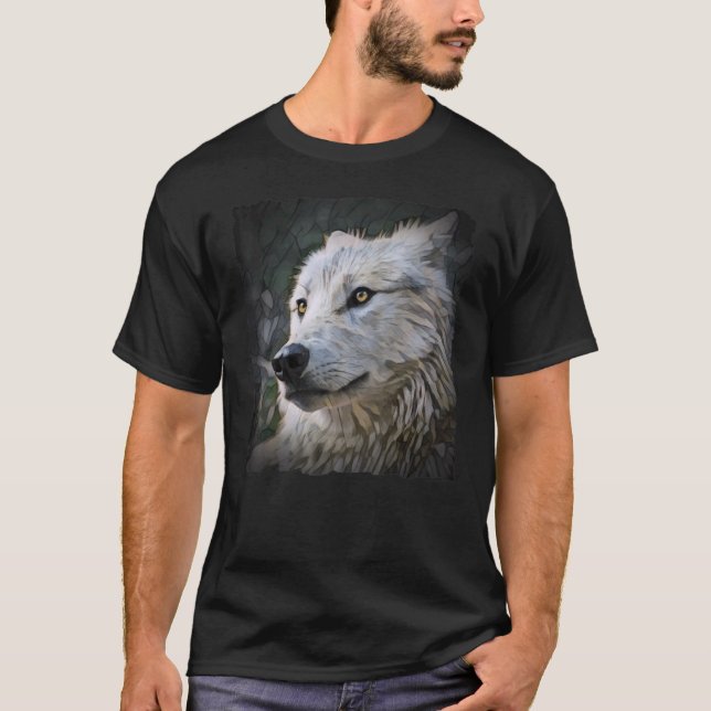 Loves Wolves wolf Face 1 T-Shirt (Front)