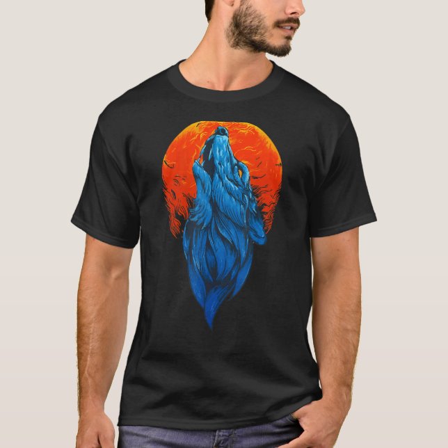 Loves Wolves wolf Face 3 T-Shirt (Front)