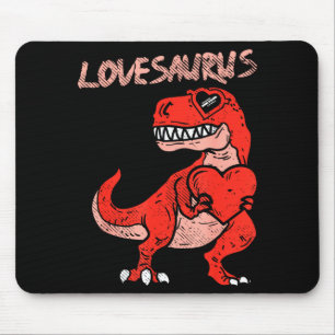 Lovesaurus Trex Dinosaur Heart Cute Valentines Day Mouse Pad