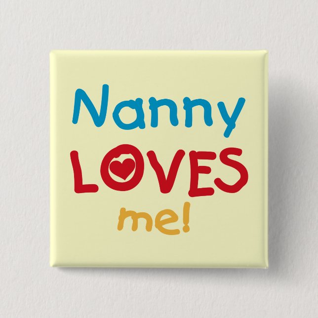 LOVESMEnanny 2 Inch Square Button (Front)