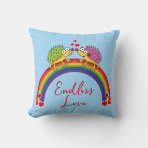 Lovestruck Hedgehog Throw Pillow