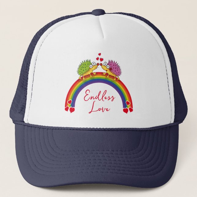 Lovestruck Hedgehog Trucker Hat (Front)