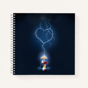 "Lovestruck" Romantic Moment Under an Umbrella Notebook
