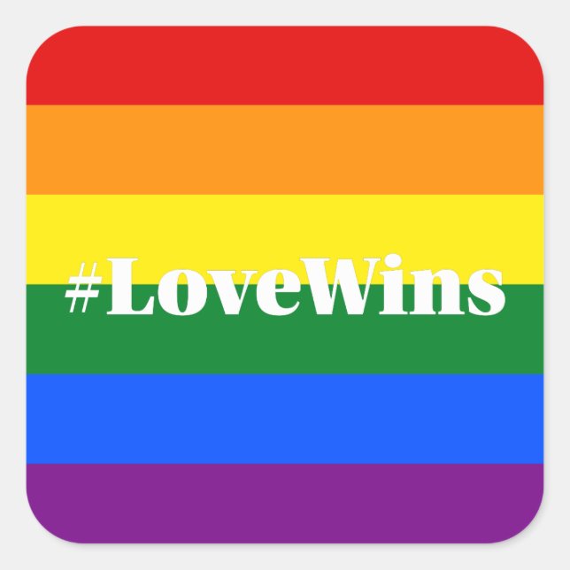 #LoveWins Love Wins Hashtag Marriage Equality Square Sticker (Front)