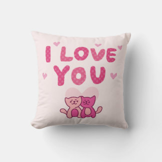 Lovey Dovey Coussin de chat - Coussin mignon Coupl