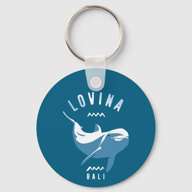 Lovina Bali - Swimming With Dolphins Keychain (Front)