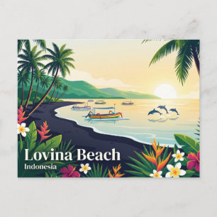 Lovina Beach Indonesia Postcard