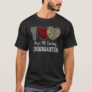 Loving 100 Days Of School Kindergarten Teacher Leo T-Shirt