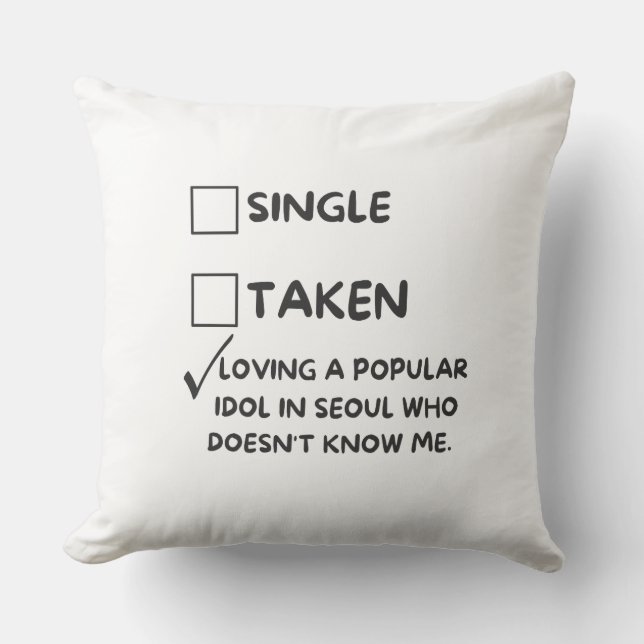 Loving a popular idol in Seoul” Printed Oversized Throw Pillow (Front)